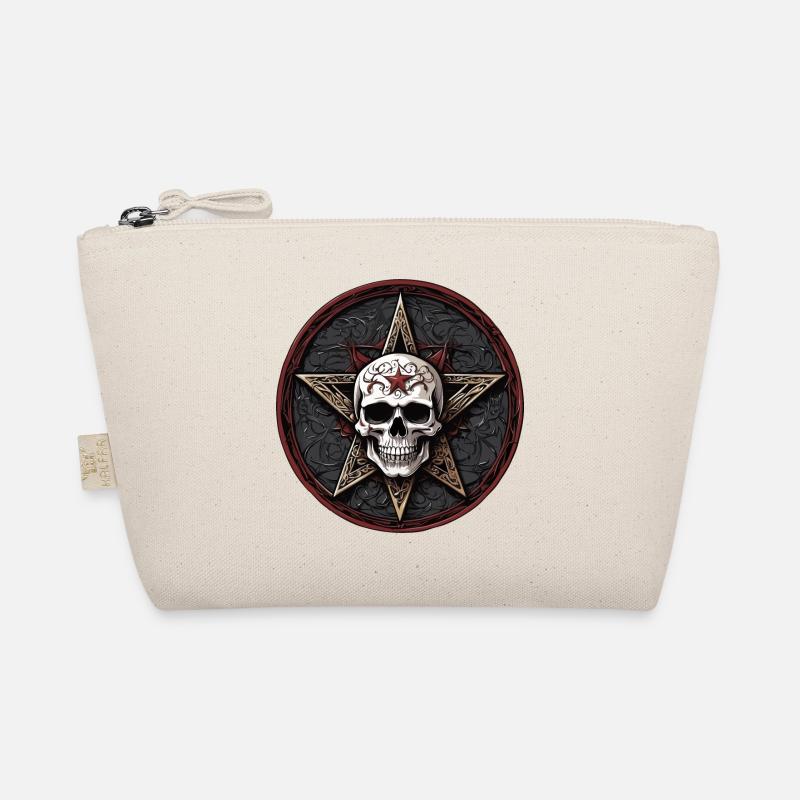 Skull with pentagram in gothic style Organic Pouch