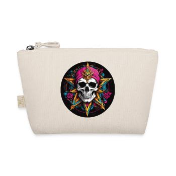 Skull with colorful hood with decorative elements - Organic Pouch - nature - Front