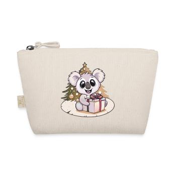 Niedlicher Koala mit Geschenk an Weihnachten - Bio-Täschchen - Natur - Vorne