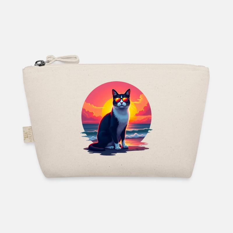 Katze am Strand Bio-Täschchen