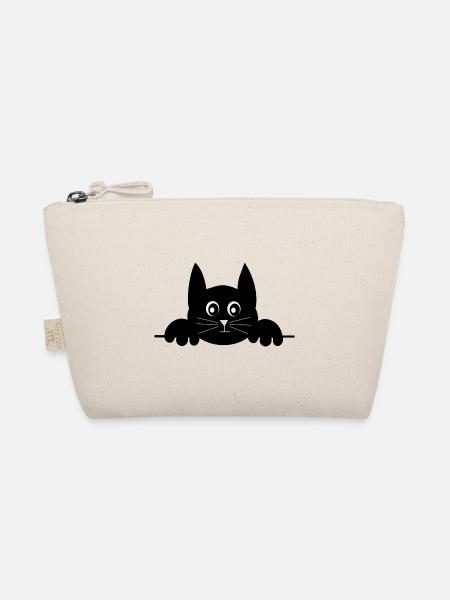 Black Cat Cat Sweet Kitten Christmas Gift - Organic Pouch - nature - Front