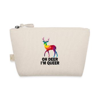 Oh deer i`m Queer LGBT Pride Month Gay - Organic Pouch - nature - Front