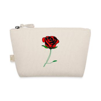 🌹❤️✦°Romantic Red Rose-Timeless Rose Line Art - Organic Pouch - nature - Front