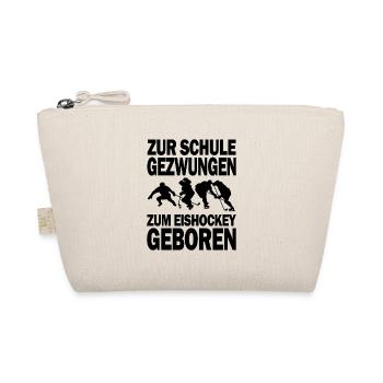Zum Eishockey geboren Eishockeyspieler Geschenk - Bio-Täschchen - Natur - Vorne