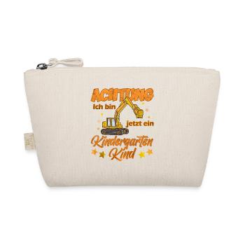 Kindergarten Kind Junge Geschenk Bagger - Bio-Täschchen - Natur - Vorne