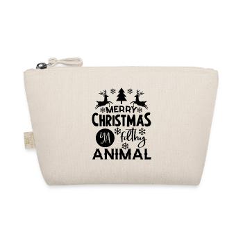 Merry christmas ya filthy animal Geschenk Vegan - Bio-Täschchen - Natur - Vorne