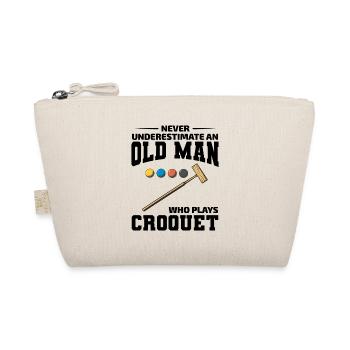 Croquet Player Dad Papa Grandpa Fathers day Funny - Organic Pouch - nature - Front