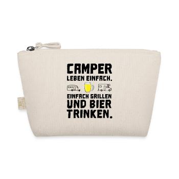 camper leben einfach grillen bier trinken - Bio-Täschchen - Natur - Vorne