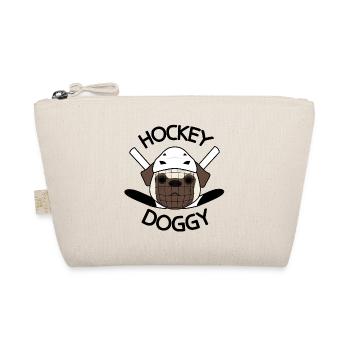 Hockey Doggy, Mops + Hockey Wortspiel - Bio-Täschchen - Natur - Vorne