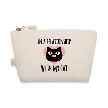 In a Relationship with my Cat : Cat lover quote - Organic Pouch - nature - Front