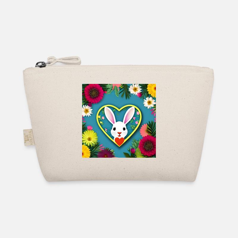 Cute Easter Heart Flowers Organic Pouch