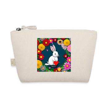 Easter holds heart floral pattern - Organic Pouch - nature - Front