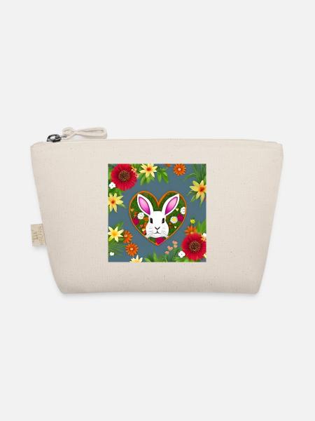 White Easter Floral Pattern - Organic Pouch - nature