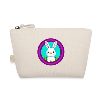 Rabbit White Purple Easter - Organic Pouch - nature - Front