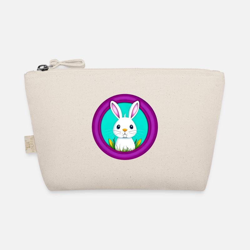 Rabbit White Purple Easter Organic Pouch