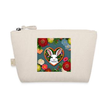 Lapin de Pâques dans le cœur Fleurs - Trousse biologique - nature - Devant