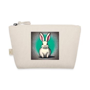 Rabbit motif white rabbit white - Organic Pouch - nature - Front