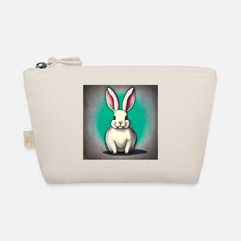 Rabbit motif white rabbit white Organic Pouch