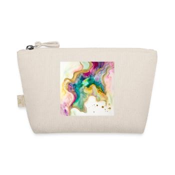 Rainbow Colors And Gold Paint Swirl Pattern - Organic Pouch - nature - Front