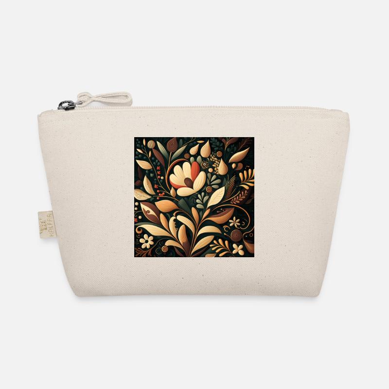 Botanicals Autumnal Flower Pattern Organic Pouch