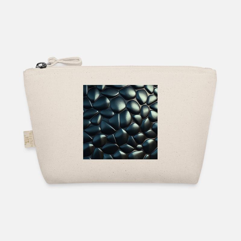 Black Cobblestone Metallic Textured Pattern - Organic Pouch - nature