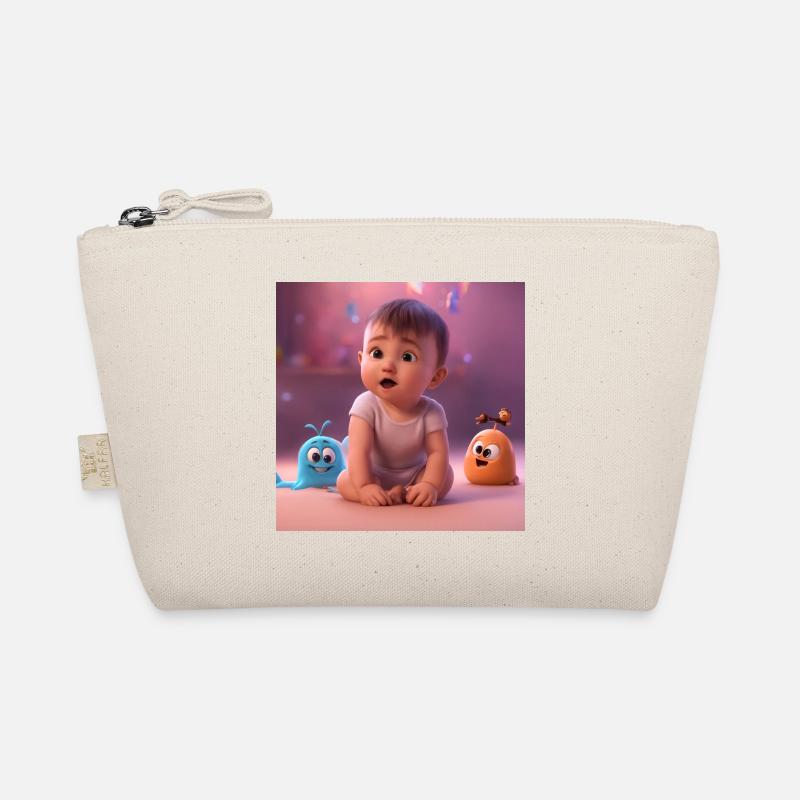 cute baby with creatures Organic Pouch