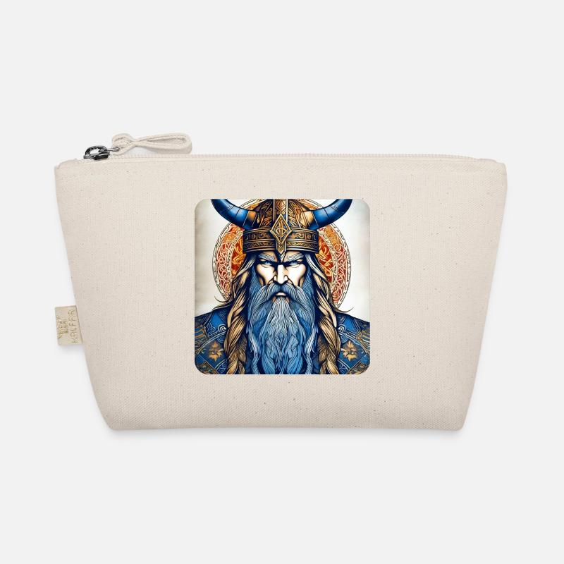 Stolzer Wikinger mit Hörner Helm Bio-Täschchen