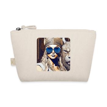 Moderne Stolze Wikingerin mit Sonnenbrille - Bio-Täschchen - Natur - Vorne