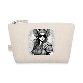 Moderne Stolze Wikingerin mit Sonnenbrille - Bio-Täschchen - Natur - Vorne