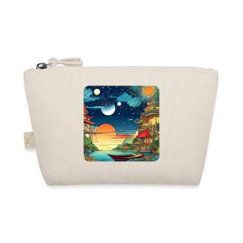 Colorful Motif Asian Landscape - Organic Pouch - nature - Front
