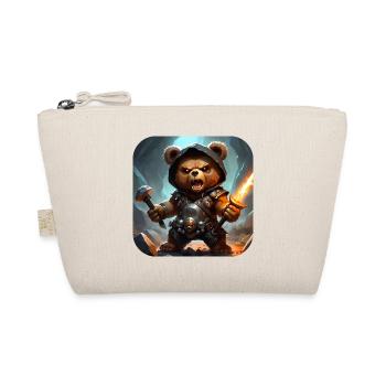 Heavy Metal Teddy Bear with Electric Guitar - Organic Pouch - nature - Front