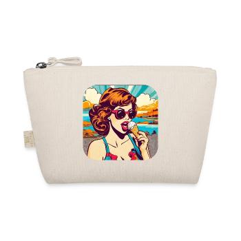 Fille rétro cool - Trousse biologique - nature - Devant