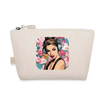 Fille cool avec des écouteurs et des fleurs - Trousse biologique - nature - Devant