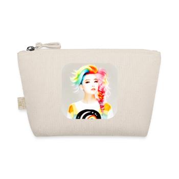 Fille cool avec des cheveux arc-en-ciel - Trousse biologique - nature - Devant