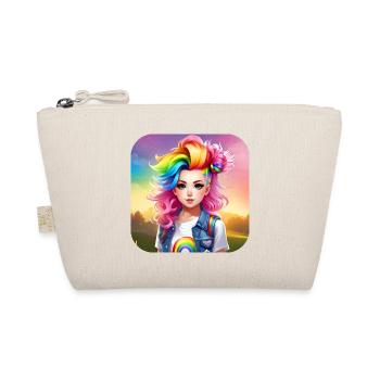 Jolie fille aux cheveux arc-en-ciel - Trousse biologique - nature - Devant