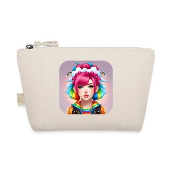 Jolie fille aux cheveux arc-en-ciel - Trousse biologique - nature - Devant