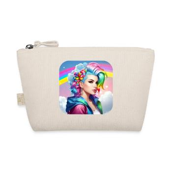 Cool girl with rainbow hair - Organic Pouch - nature - Front