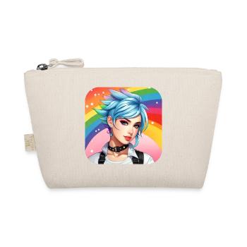 Cute girl with rainbow hair - Organic Pouch - nature - Front