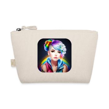 Fille cool avec des cheveux arc-en-ciel - Trousse biologique - nature - Devant