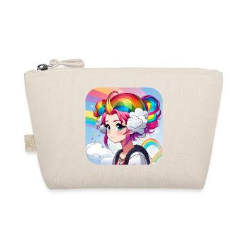 Jolie fille aux cheveux arc-en-ciel - Trousse biologique - nature - Devant