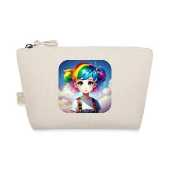 Cute girl with rainbow hair - Organic Pouch - nature - Front