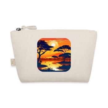 Sunset in Africa with palm trees - Organic Pouch - nature - Front