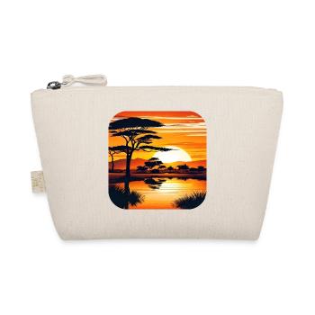 Sunset in Africa with palm trees - Organic Pouch - nature - Front