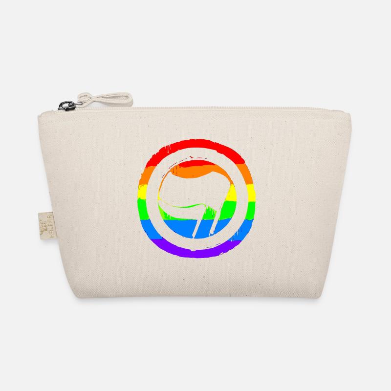 Regenbogen Bunt Protest Antifa Links - Bio-Täschchen - Natur