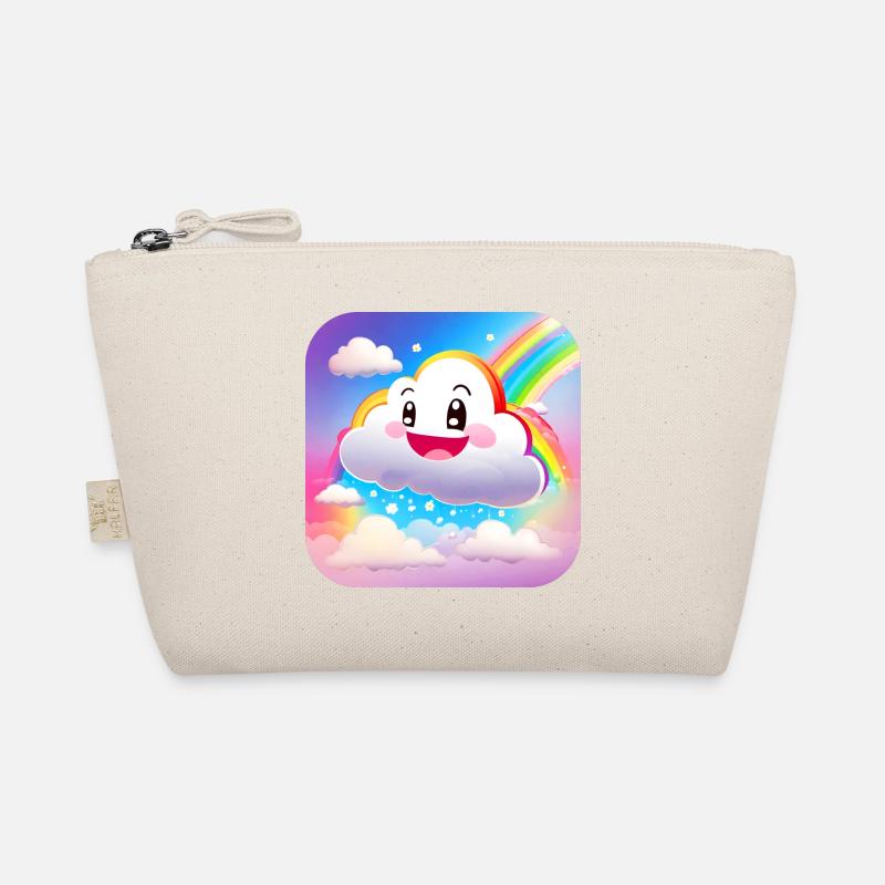 Nuage mignon et drôle avec arc-en-ciel Trousse biologique