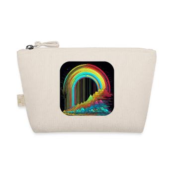 Psychedelic Motif Mountains with Rainbow - Organic Pouch - nature - Front