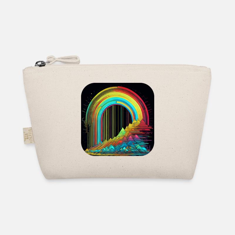 Montagnes à motif psychédélique avec arc-en-ciel Trousse biologique