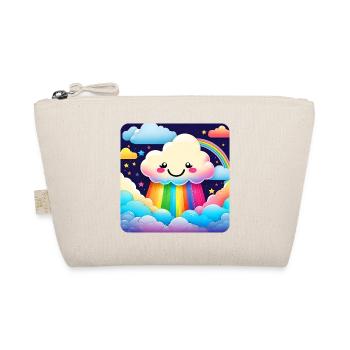 Cute Cloud Raining Rainbow Colors - Organic Pouch - nature - Front