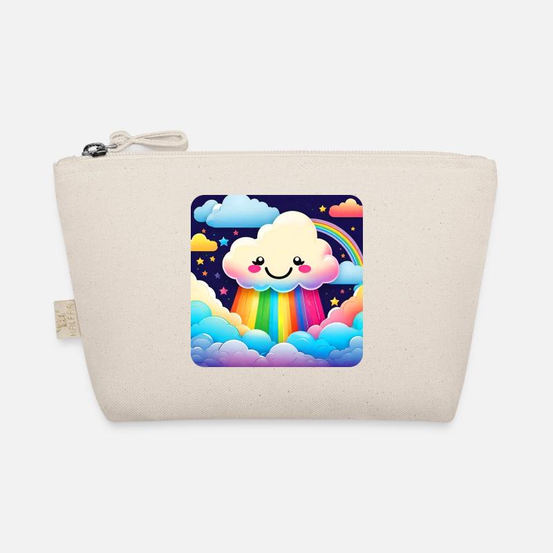 Cute Cloud Raining Rainbow Colors Organic Pouch