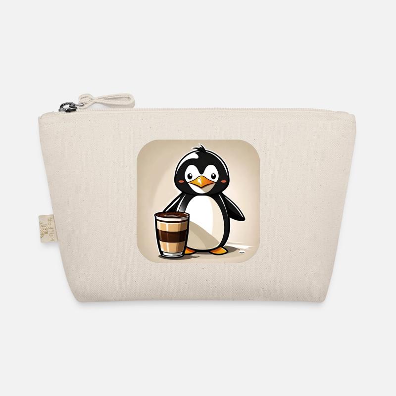 Niedlicher Pinguin mit Kaffee I Bio-Täschchen